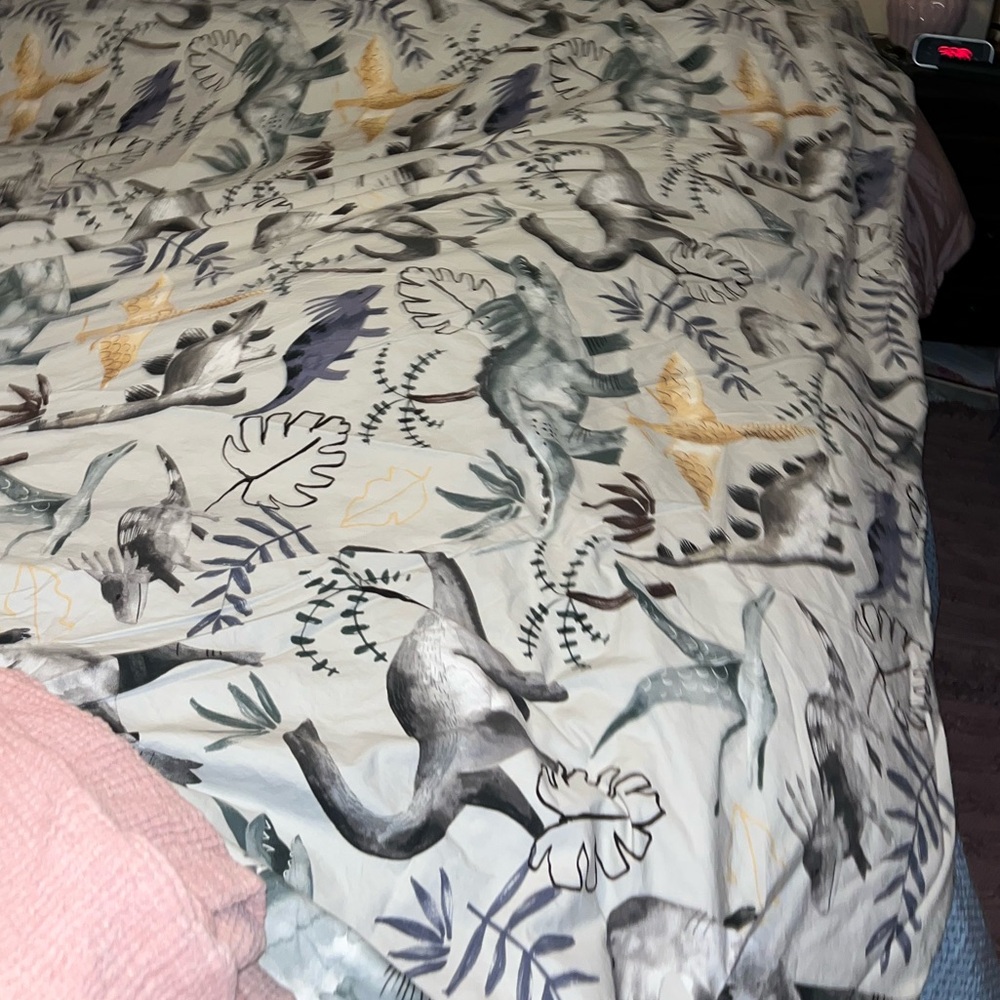 Pottery Barn~Jurassic~Dinosaur Queen/Full Duvet w/2 Shams~100% Organic Cotton - Picture 10 of 16